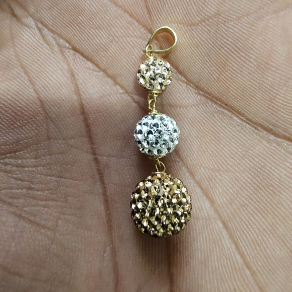 Tri color pendant on sterling silver - Picture 1 of 3